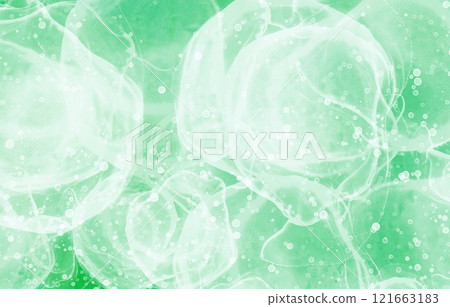Fantastic spiritual background with green abstract bubble pattern 121663183