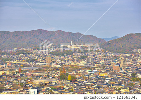 <Gifu Prefecture> The townscape of Unuma, Kakamigahara City, seen from Igiyama in autumn 121663345