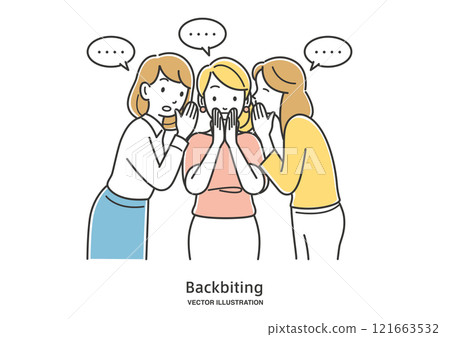 Three women talking behind each other's backs 121663532