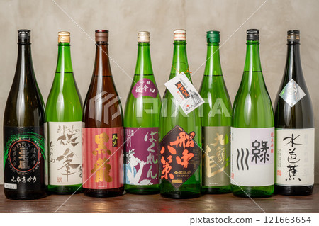 A wide selection of sake 121663654
