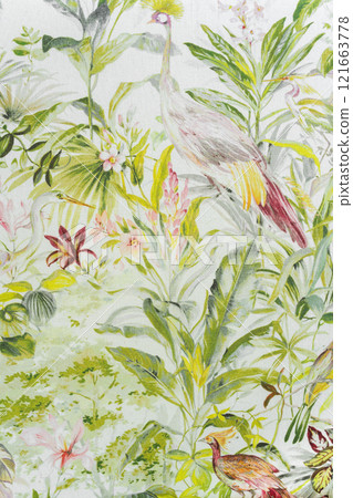 Vintage nature floral pattern textile. Vintage nature floral pattern textile. 121663778