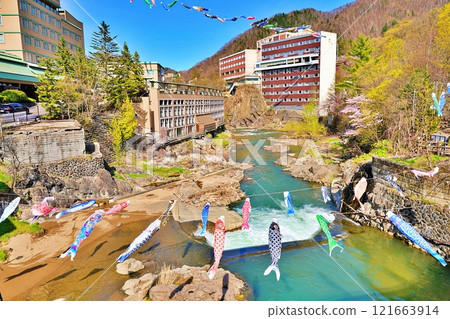 Jozankei Onsen mountain streamer scenery Jozankei Onsen mountain streamer scenery 121663914