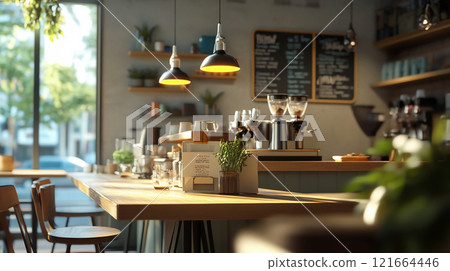 現代時尚的咖啡館內飾 121664446