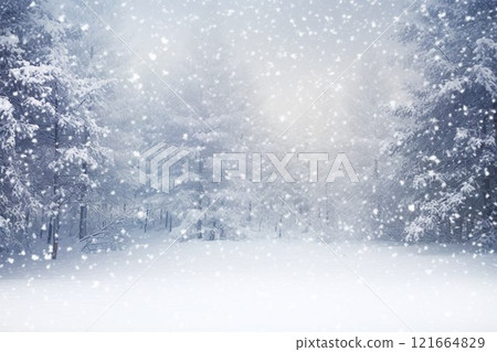 Snowy forest background material 05 121664829