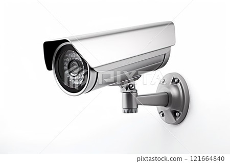 Silver surveillance camera 01 121664840