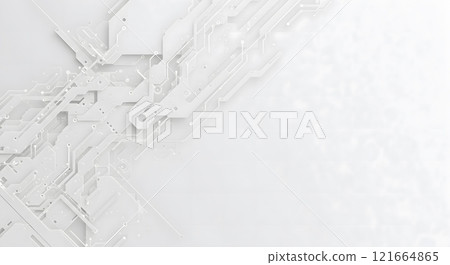 Futuristic White Circuit Board Technology Background 121664865
