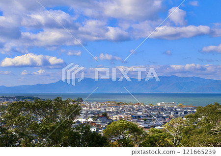 View of Lake Biwa from Hikone Castle (Hikone City, Shiga Prefecture) View of Lake Biwa from Hikone Castle (Hikone City, Shiga Prefecture) 121665239