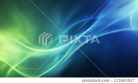 Abstract background with flowing green and blue lines 121665827