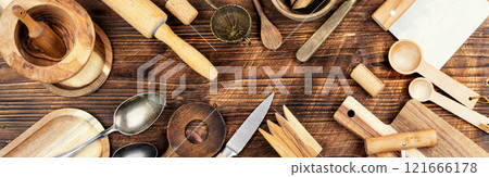 Empty wooden utensils. 121666178