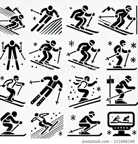 Snowboard pictogram 121666198