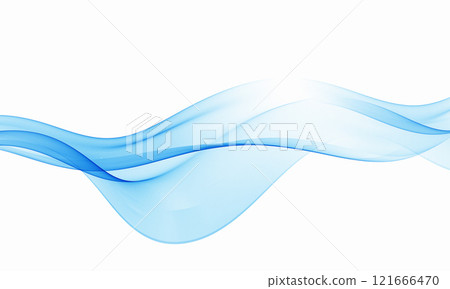Blue transparent transparent smoky flow abstract wave , design element. Blue transparent transparent smoky flow abstract wave , design element. 121666470