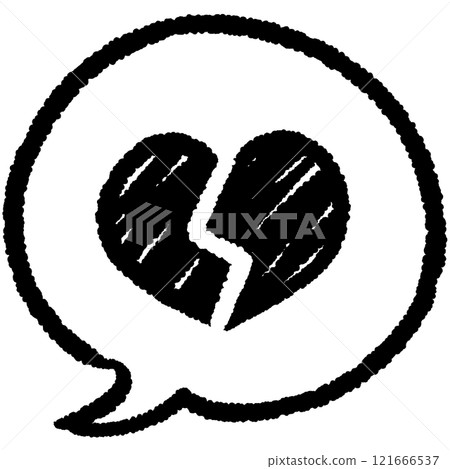 手繪語音氣泡圖示破碎的心 手繪語音氣泡圖示破碎的心 121666537