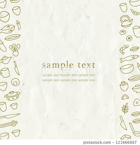 Hand-drawn Japanese tableware frame Hand-drawn Japanese tableware frame 121666887