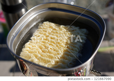 Instant noodles outdoors Instant noodles outdoors 121667090