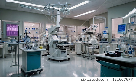 modern medical equipment in hospital 121667677