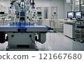 medical devices in modern hospital room 121667680