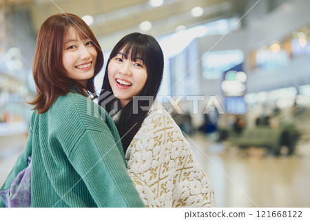 Two women on a trip 121668122