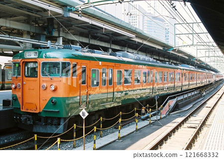 Tokaido Line 113 series out-of-service train stopping in Tokyo 121668332
