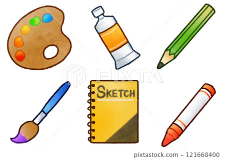 可愛的美術用品插圖集 121668400