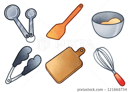 簡單廚房工具插圖集 121668734