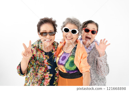 Senior woman party girl Senior woman party girl 121668898