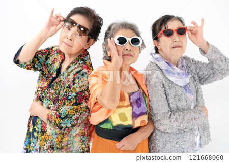 Senior woman party girl Senior woman party girl 121668960