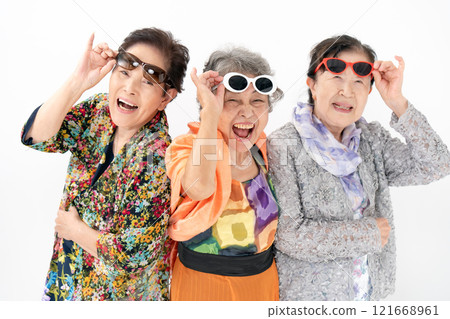 Senior woman party girl 121668961