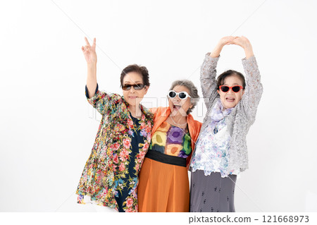 Senior woman party girl Senior woman party girl 121668973