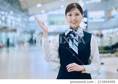 Airport ground staff woman 121669406