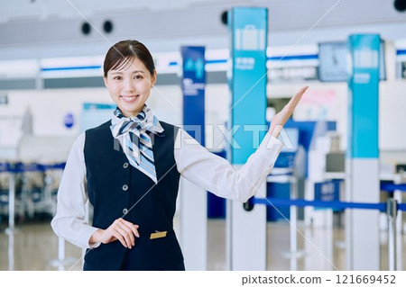 Airport ground staff woman 121669452