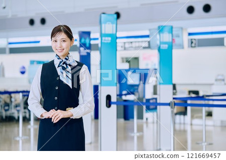 Airport ground staff woman Airport ground staff woman 121669457