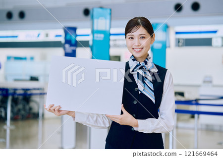 Airport ground staff woman 121669464