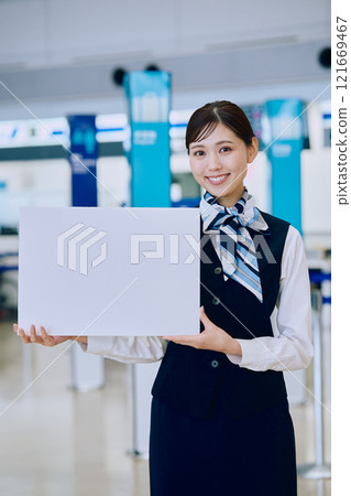 Airport ground staff woman 121669467