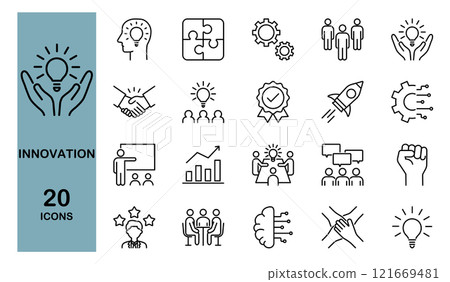 與創新和組織改革相關的圖標集 與創新和組織改革相關的圖標集 121669481