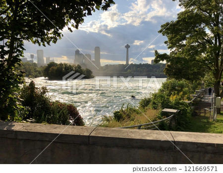 Niagara Falls on the Niagara River, New York, NY, USA 121669571