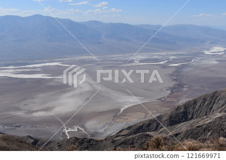 View of the Death Valley, California mountains and desert background, USA national parks landscape 121669971