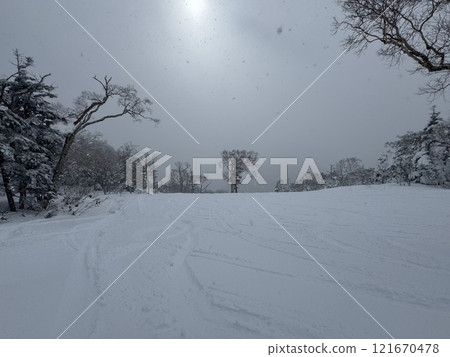 The slopes from the snow walking route at Grandeco Snow Resort in Fukushima Prefecture in December 2024 The slopes from the snow walking route at Grandeco Snow Resort in Fukushima Prefecture in December 2024 121670478