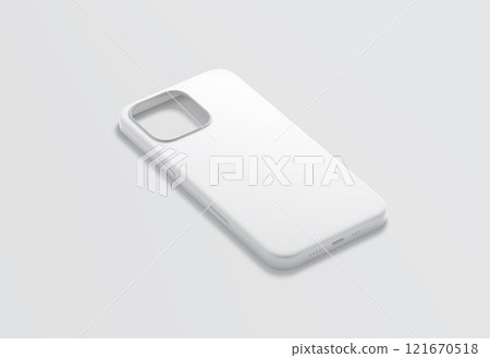 Blank white matte phone case mockup lying, side view 121670518