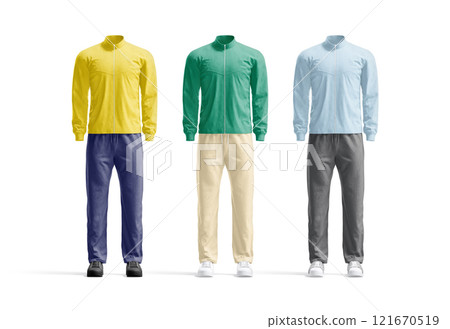 Blank colored sport team uniform mockup, front view 121670519