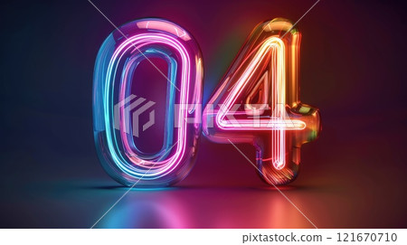 number four glowing neon sign illustration number four glowing neon sign illustration 121670710