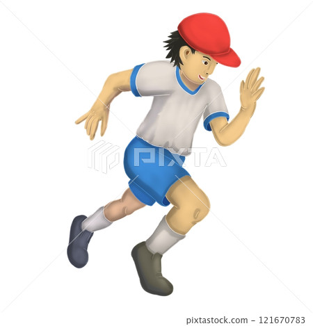 boy running in gym clothes boy running in gym clothes 121670783