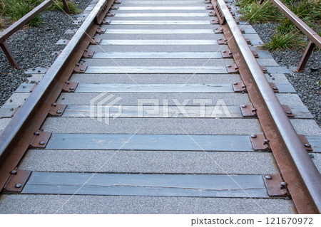 The railway track, old vintage railroad tracks The railway track, old vintage railroad tracks 121670972