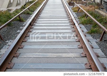 The railway track, old vintage railroad tracks The railway track, old vintage railroad tracks 121670973