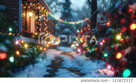 Christmas lights in bright colors 121672317