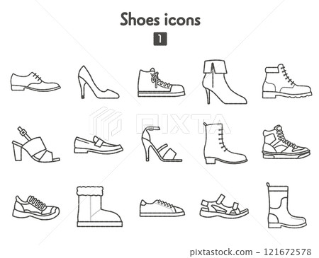 Collection of shoes icons 121672578