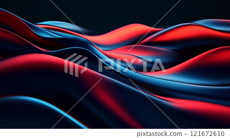 Abstract background with wavy shapes in dark blue and red colors. Abstract background with wavy shapes in dark blue and red colors. 121672610