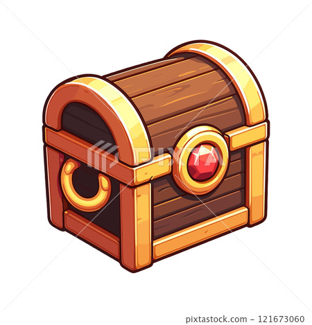 Illustration of a simple treasure chest 121673060
