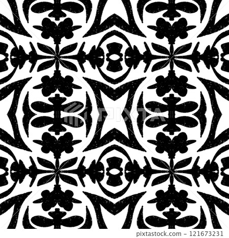 vector seamless pattern with mandala shape 121673231