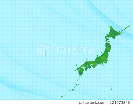 Map of Japan - Watercolor map background illustration 121673246