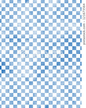 Indigo Japanese pattern background illustration checkered texture material blue Indigo Japanese pattern background illustration checkered texture material blue 121673564